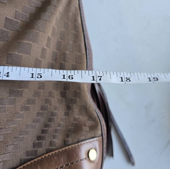 Cole Haan Leather Shoulder Handbag Satchel Women Brown Large - Picture 11 of 16